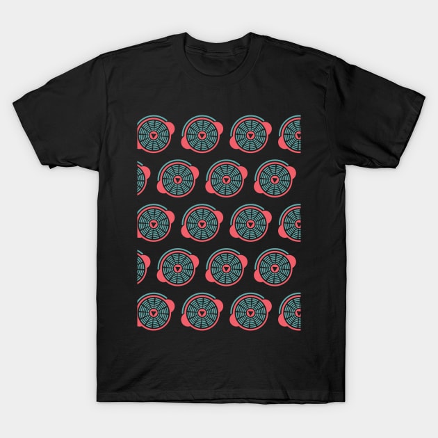 DJ or music lover gift equalizer in circle with headphones T-Shirt by Muse